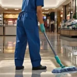A fully vetted and uniformed professional cleaner holding eco-friendly supplies, representing trusted General Home and Office Cleaning services in Gibraltar.
