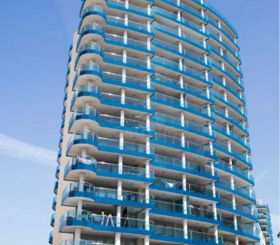 A pristine, streak-free residential property in Gibraltar showcasing gleaming front doors and spotless exterior windows achieved through regular 4-weekly window cleaning maintenance.